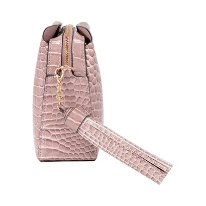 バッグ ショルダーバッグ レディース SHINY SMALL CROCO BIG TASSEL BAG ブラック UNG-51470｜詳細画像
