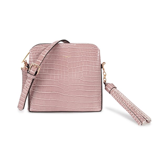 バッグ ショルダーバッグ レディース SHINY SMALL CROCO BIG TASSEL BAG ブラック UNG-51470