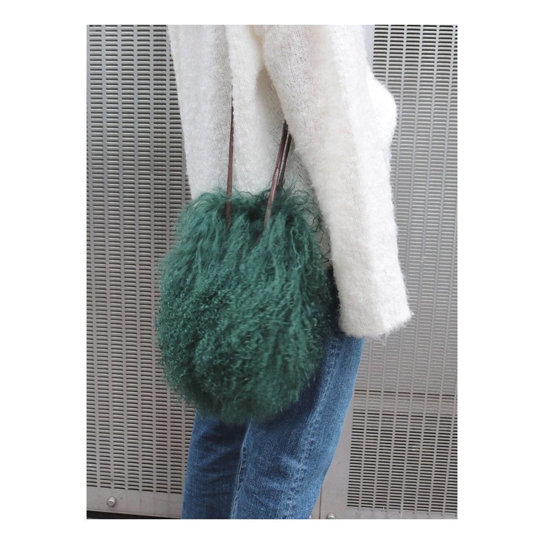 Ungrid チベットラムファーBAG（グリーン） -靴＆ファッション通販 