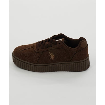 ユーエスポロアッスン U.S. POLO ASSN. ボリュームソール ワンポイント スニーカー （ダークブラウン）｜詳細画像