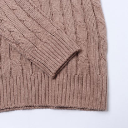 ◎SETUP7別注◎【U.S. POLO ASSN.】ユーエスポロアッスン / ロイヤルバルキー ケーブル ニット トップス 長袖 ワンポイント 無地 刺繍 セーター トラッド｜詳細画像
