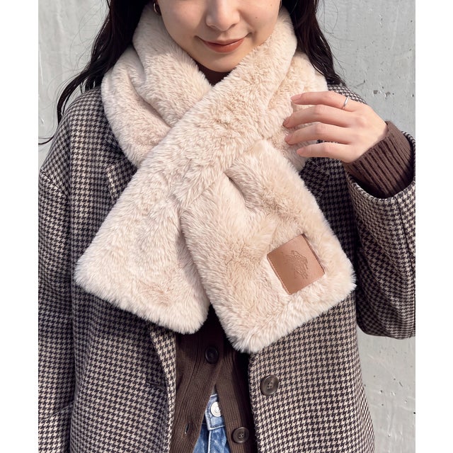 スリットファーマフラー （アイボリー）