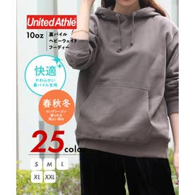 【UNITED ATHLE / ユナイテッドアスレ】10oz ヘビーウェイト フーディー パーカー 長袖 無地 ユニセックス 裏パイル 厚手 シンプル 5214 （チャコールグレー）