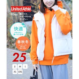 【UNITED ATHLE / ユナイテッドアスレ】10oz ヘビーウェイト フーディー パーカー 長袖 無地 ユニセックス 裏パイル 厚手 シンプル 5214 （オレンジ）