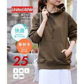【UNITED ATHLE / ユナイテッドアスレ】10oz ヘビーウェイト フーディー パーカー 長袖 無地 ユニセックス 裏パイル 厚手 シンプル 5214 （カーキ）