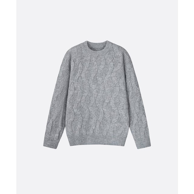Round Collar Jeresy Sweater （Gray）