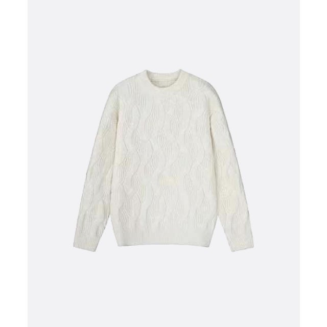 Round Collar Jeresy Sweater （White）