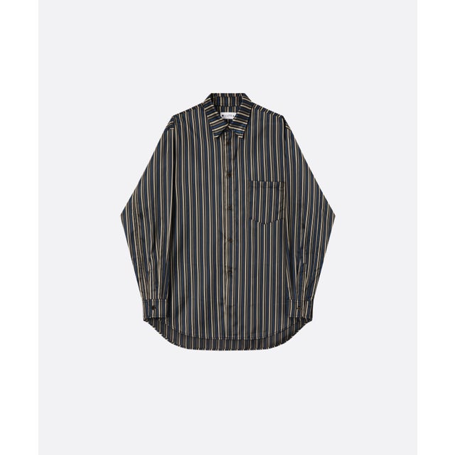 Retro Multi Vertical Stripe Shirt （Black）