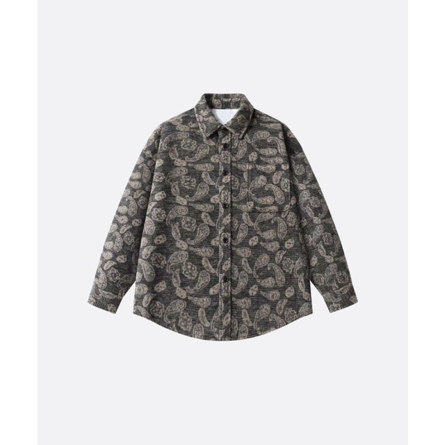 Paisley Jacquard Woolly Shirt （Gray）