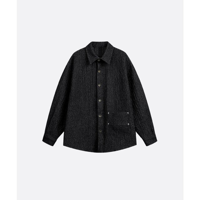 Unique Emboss Shirt （Black）