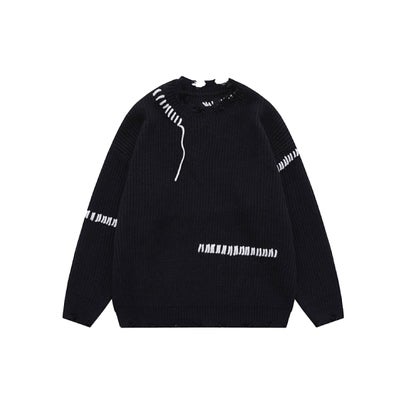 ユーム U：UME Design Broken Patch Sweater （Black）｜詳細画像