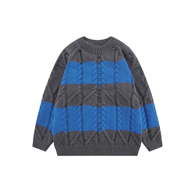Braided Rib Sweater （Blue）