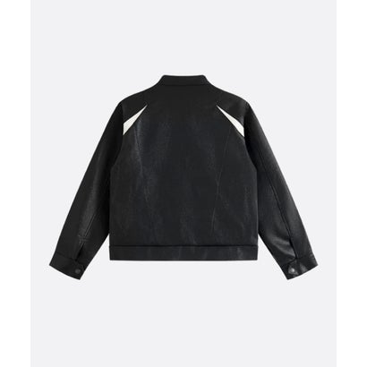 Contrast White Block PU Jacket （Black）｜詳細画像