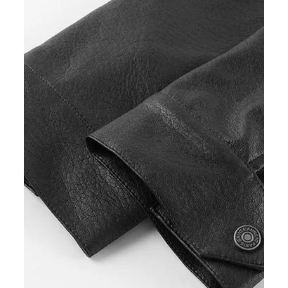 Contrast White Block PU Jacket （Black）｜詳細画像