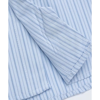 ユーム U：UME Floral Embroidery Stripe Long Sleeve Shirt （Blue）｜詳細画像