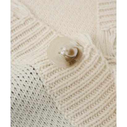 Frayed Edge Graphic Knit Cardigan （Black）｜詳細画像