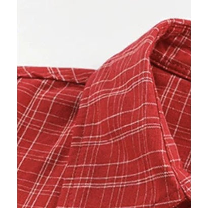 ユーム U：UME Plaid Letter Portrait Statement Shirt （Black）｜詳細画像