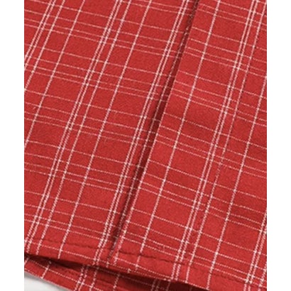 ユーム U：UME Plaid Letter Portrait Statement Shirt （Red）｜詳細画像