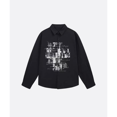 ユーム U：UME Vintage Collage Print Long Sleeve Shirt （Black）｜詳細画像