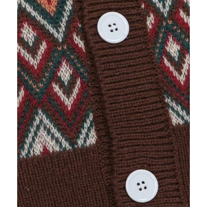 Vintage Chevron Jacquard Cardigan （Brown）｜詳細画像