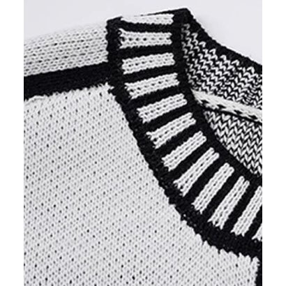 Sketch Outline Contrast Trim Cardigan （White）｜詳細画像