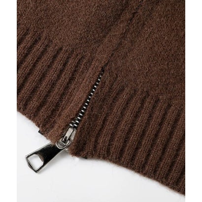 ユーム U：UME PU Stitching Geometric Jacquard Carigan （Brown）｜詳細画像