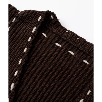 ユーム U：UME Multi Cargo Pocket Contrast Cardigan （Brown）｜詳細画像