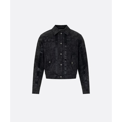 ユーム U：UME PU Contrast Faux Suede Cropped Jacket （Black）｜詳細画像