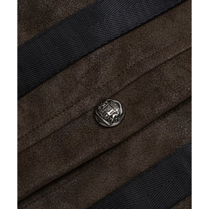 ユーム U：UME PU Contrast Faux Suede Cropped Jacket （Black）｜詳細画像
