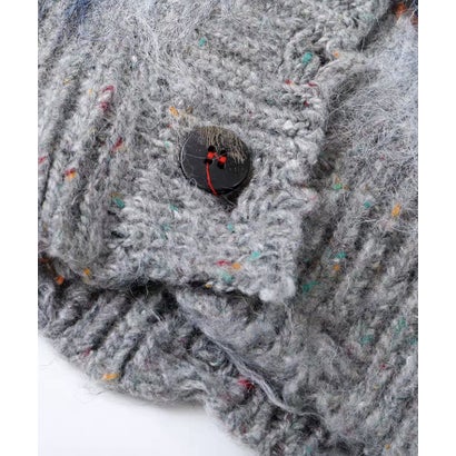 ユーム U：UME Heathered Color Block Strip Frayed Cardigan （Coffee）｜詳細画像