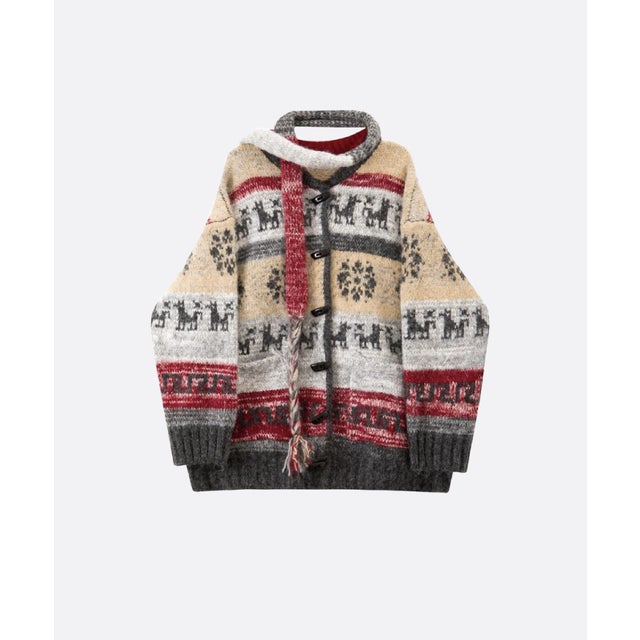 Braided Tie Toggle Cardigan （Colorful）