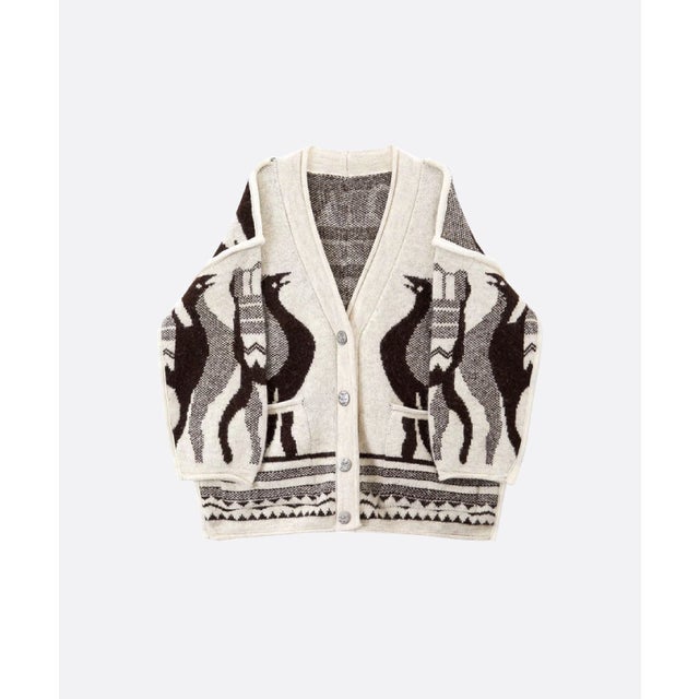 Alpaca Jacquard Cardigan （Apricot）