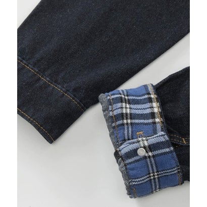 ユーム U：UME Lapel Check Stitching Denim Jacket （Blue）｜詳細画像