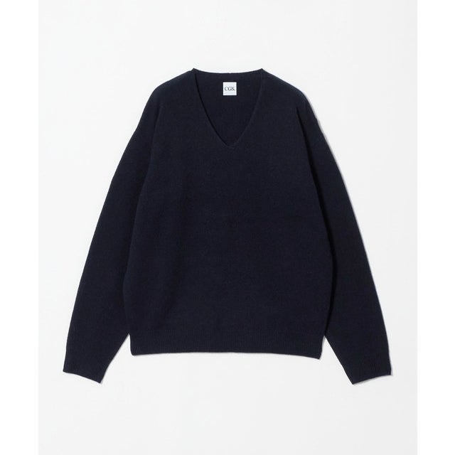 ＜CGS.＞メリノ ウール Vネック ニット プルオーバー （NAVY）