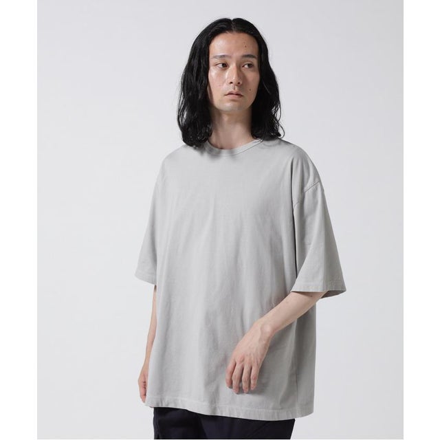 ATON (エイトン) NATURAL DYED NUBUCK / CREWNECK T－SHIRT （グレー）