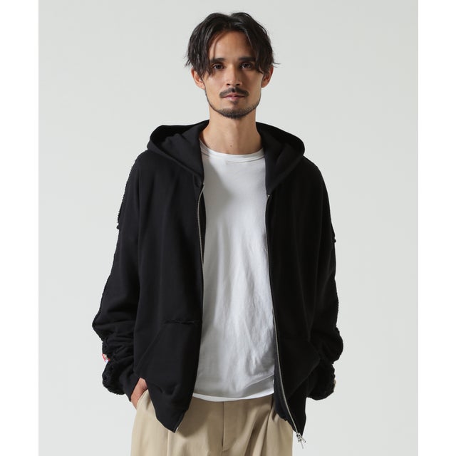 DISCOVERED（ディスカバード）別注CROCHET SLEEVE PARKA （ブラック）