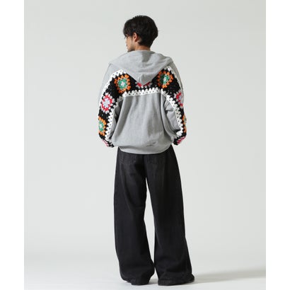 DISCOVERED（ディスカバード）別注CROCHET SLEEVE PARKA （グレー）｜詳細画像