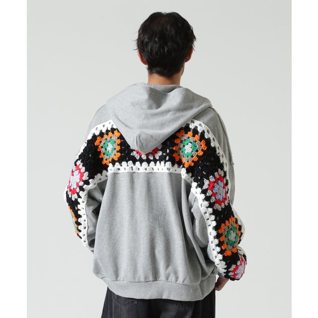 DISCOVERED（ディスカバード）別注CROCHET SLEEVE PARKA （グレー）