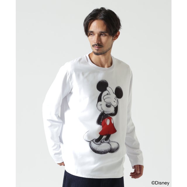 TRIPPY ART（トリッピーアート）MEKAKUSHI MICKEY 3D L/S （ホワイト）