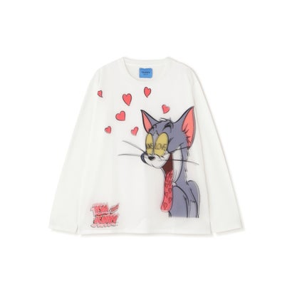 TRIPPY ART（トリッピーアート） TOM & JERRY LOVE 3D L/S TEE （ホワイト）｜詳細画像