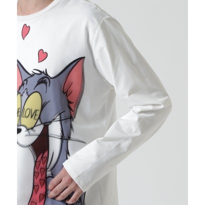 TRIPPY ART（トリッピーアート） TOM & JERRY LOVE 3D L/S TEE （ホワイト）｜詳細画像