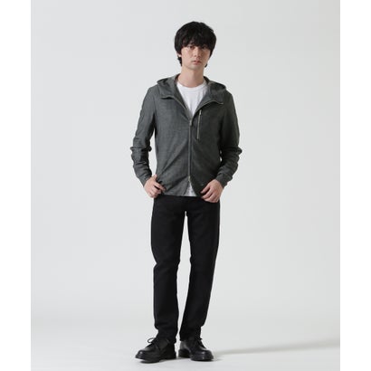 PIUORO DENIM PRINT ZIP PARKA （ブラック）｜詳細画像