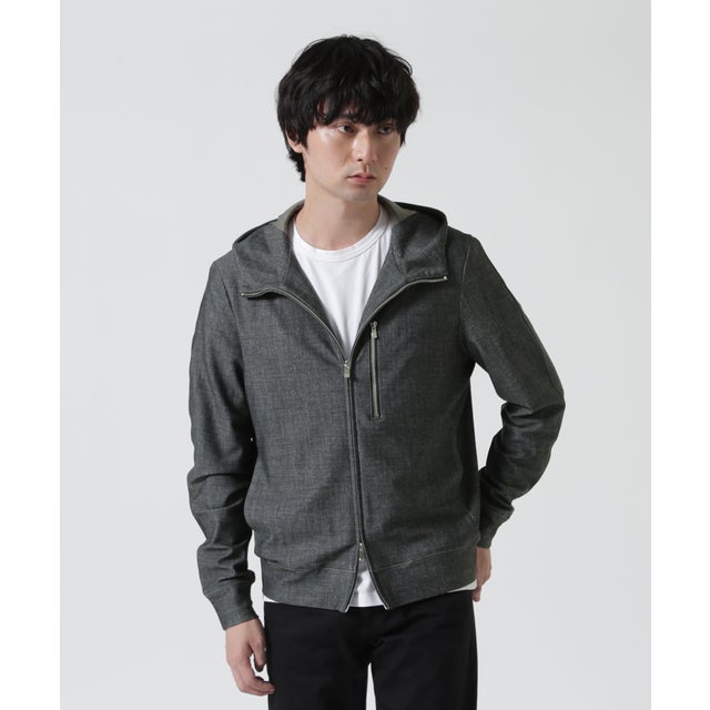 PIUORO DENIM PRINT ZIP PARKA （ブラック）