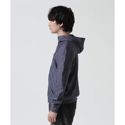 PIUORO DENIM PRINT ZIP PARKA （インディゴ7）｜詳細画像