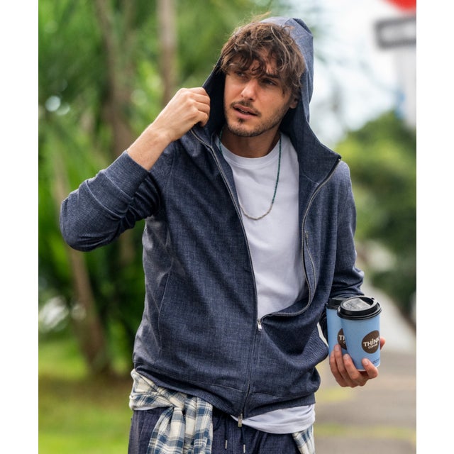 PIUORO DENIM PRINT ZIP PARKA （インディゴ7）