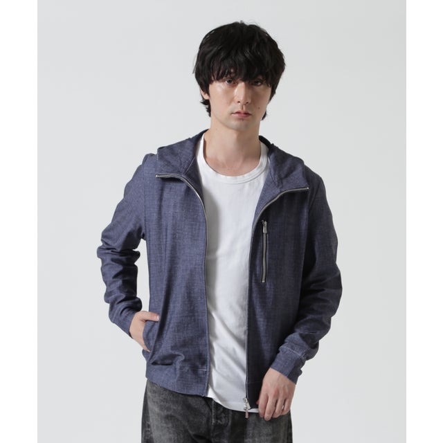 PIUORO DENIM PRINT ZIP PARKA （インディゴ7）