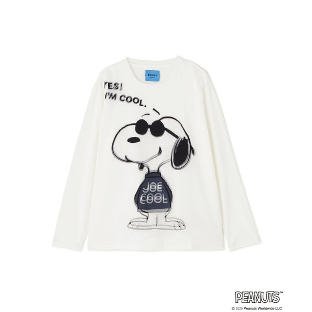 TRIPPY ART（トリッピーアート） MONOTONE SNOOPY 3D L/S TEE （ホワイト）
