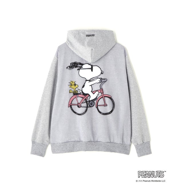 TRIPPY ART（トリッピーアート）BICYCLE SNOOPY 3D ZIP SWEAT PK （グレー）