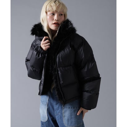 ビーバー BEAVER B omnivore/ビーオムニボー NYLON FUR STAND BLOUSON （ブラック）｜詳細画像