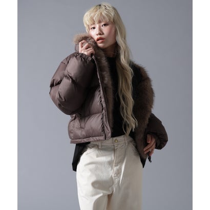 B omnivore/ビーオムニボー NYLON FUR STAND BLOUSON （ブラック）｜詳細画像